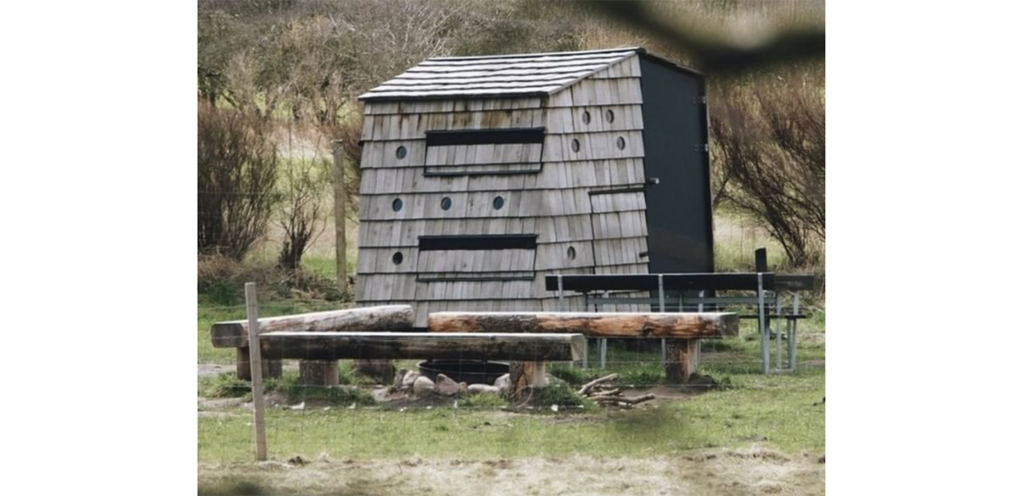 Shelterpladsen i Båring Vig ligger med en fin udsigt ud over Lillebælt