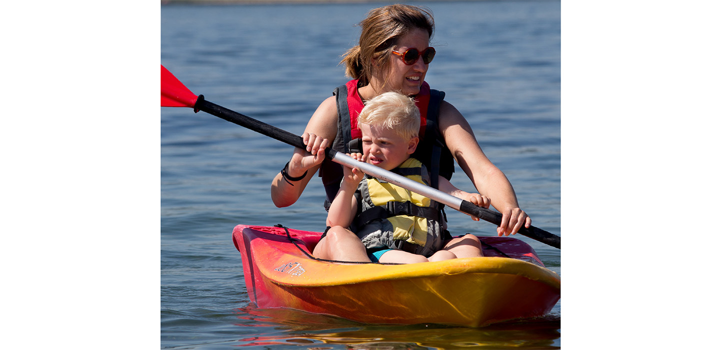 Prøv en sit on top kajak på en af de mange strande i Middelfart
