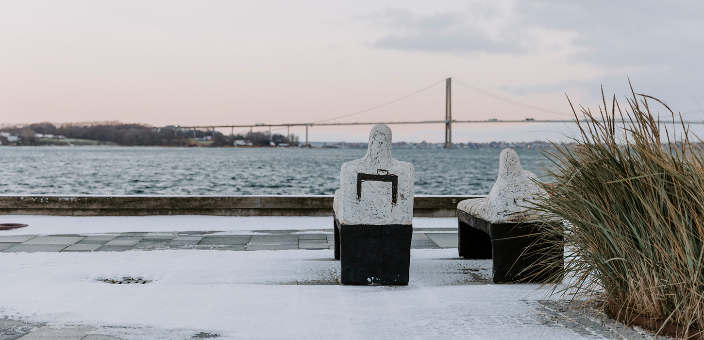 Keramikruen går langs havnefronten i Middelfart