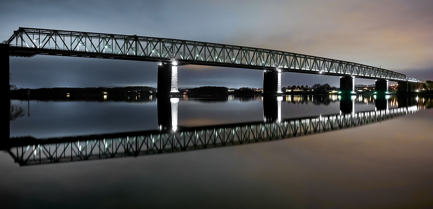 Aftenstemning ved Den Gamle Lillebæltsbro-Middelfart