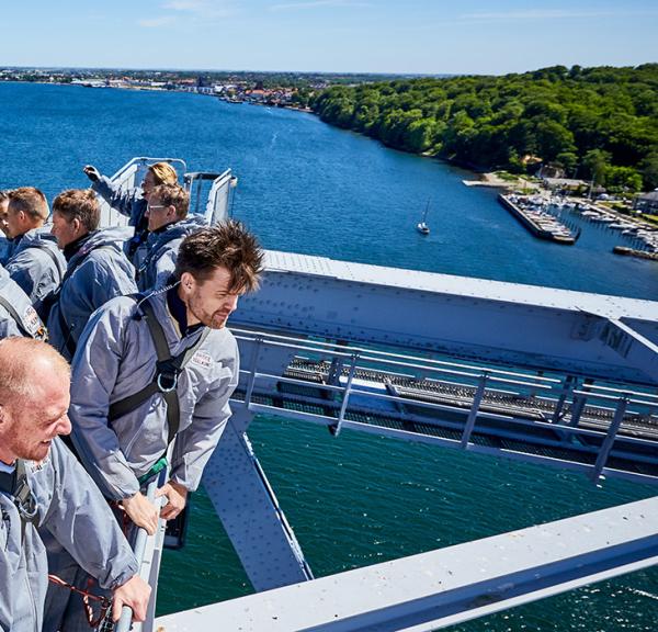 Herreholdet på Bridgewalking tur - Middelfart