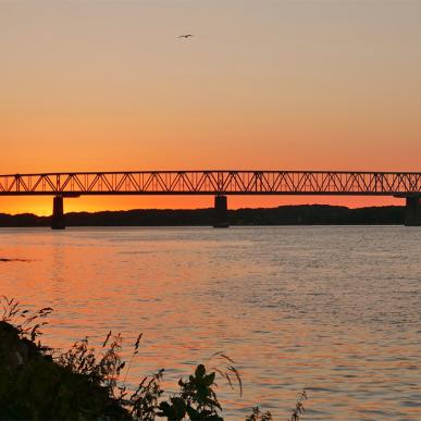 Solnedgang over Den Gamle Lillebæltsbro - Middelfart