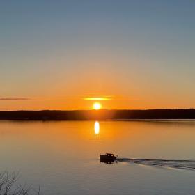 Solen går ned over Lillebælt
