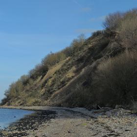 Geologi på Røjle Klint i Strib ved Middelfart