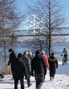 Lillebæltsstien-begge Lillebæltsbroer-vandrer-vinter