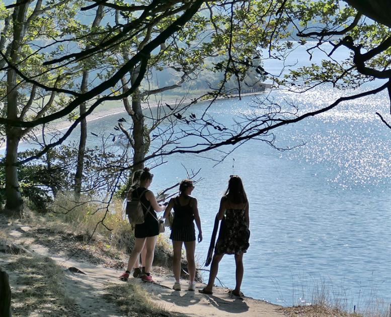 Lillebæltsstien - turister på stien ved Gals Klint